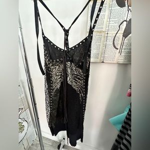 Strapy and lace salvage Mini dress